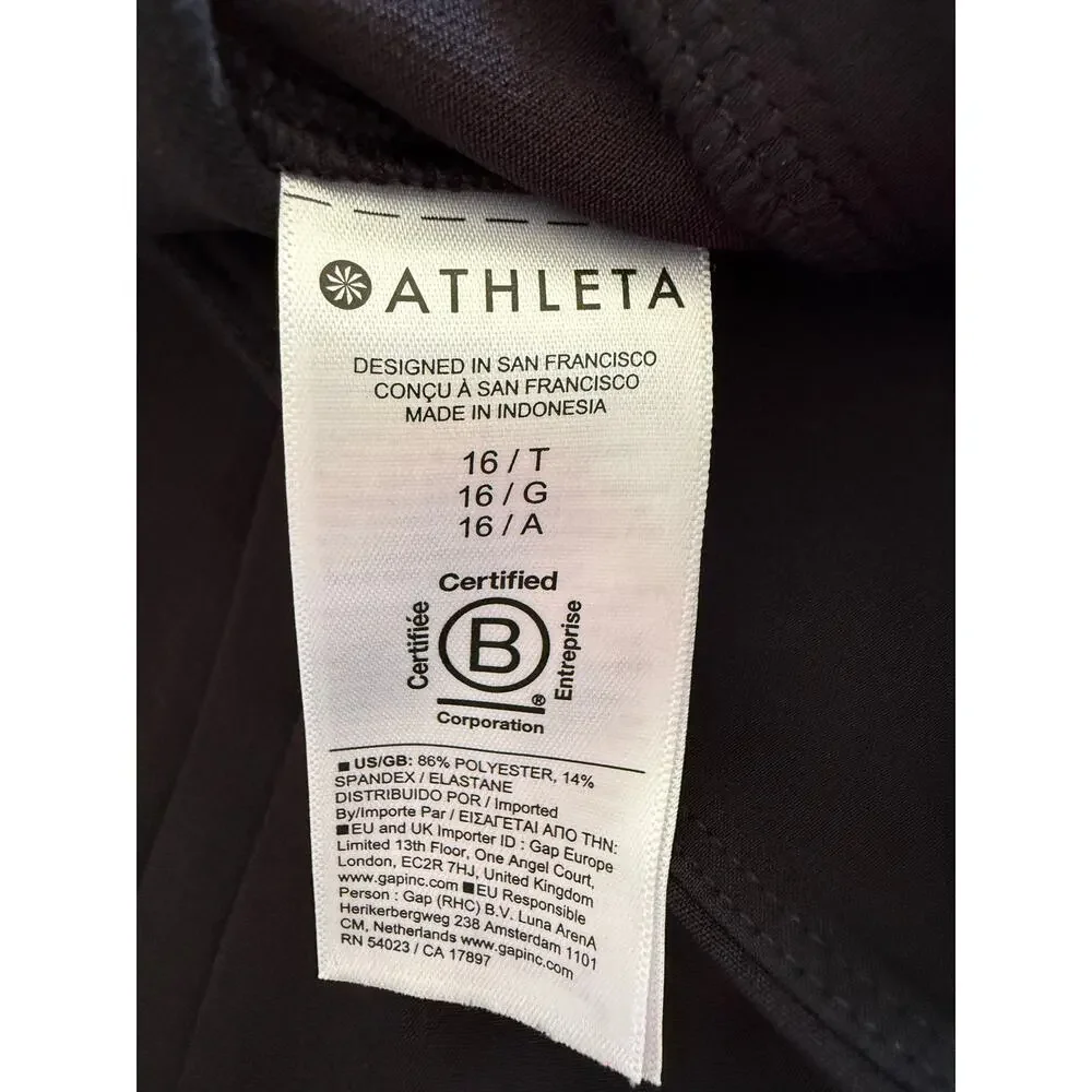 Athleta Endless Ankle Pants, Black, Size 16 Tall - Excellent